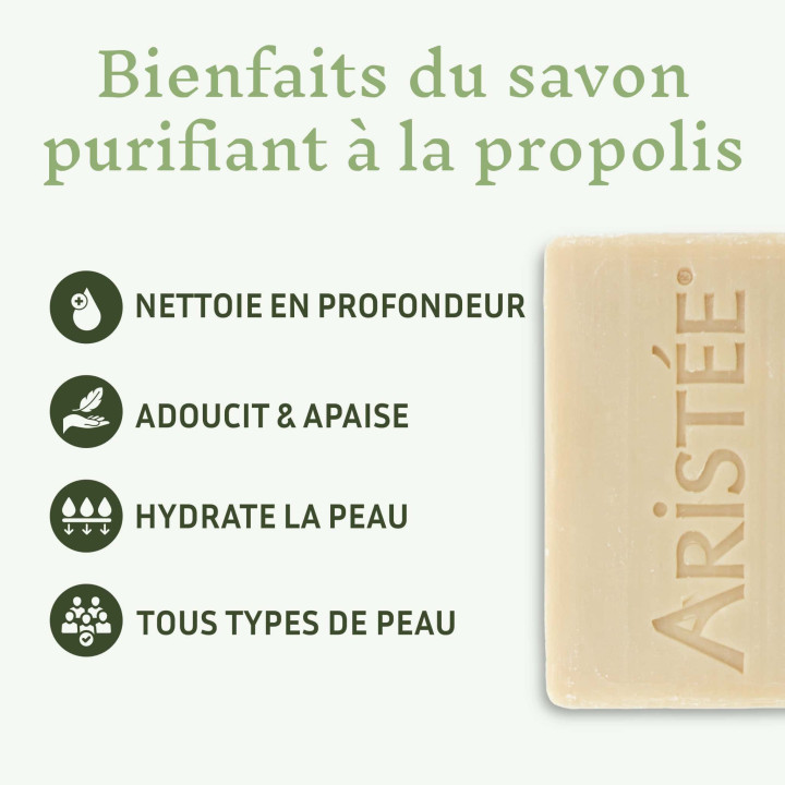 Savon purifiant ultra-doux à la Propolis bio - Apaise et hydrate toutes les peaux - Pour toute la famille | Pollenergie.fr