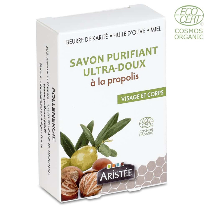 Savon purifiant ultra-doux à la Propolis bio - Apaise et hydrate toutes les peaux - Pour toute la famille | Pollenergie.fr