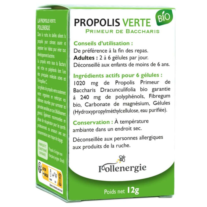 Propolis verte bio du Brésil, puissant antibactérien - Renforce les défenses naturelles, récupération sportive | Pollenergie.fr