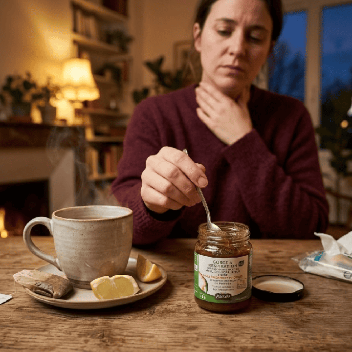 Miel d'eucalyptus et propolis pour soulager les Maux de gorge - Action antitussive, expectorant et antiseptique | Pollenergie.fr