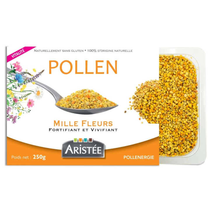 Pollen Mille Fleurs congelé à l'état frais : aliment énergie de la ruche - Richesse nutritionnelle des abeilles | Pollenergie.fr