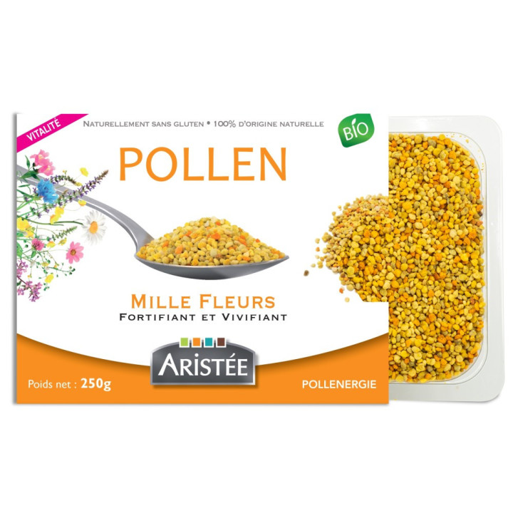 Pollen bio de Mille Fleurs, le superaliment vivant des Abeilles - Vitalité physique et intellectuelle | Pollenergie.fr