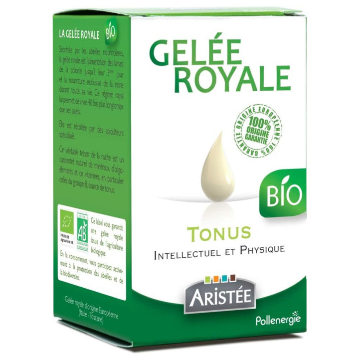 Gelée Royale 100% fraîche Bio - Cure tonus de 20 jours pour retrouver vitalité physique et intellectuelle Pollenergie.fr