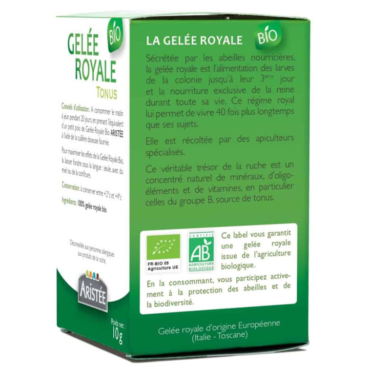 Gelée Royale 100% fraîche Bio - Cure tonus de 20 jours pour retrouver vitalité physique et intellectuelle Pollenergie.fr