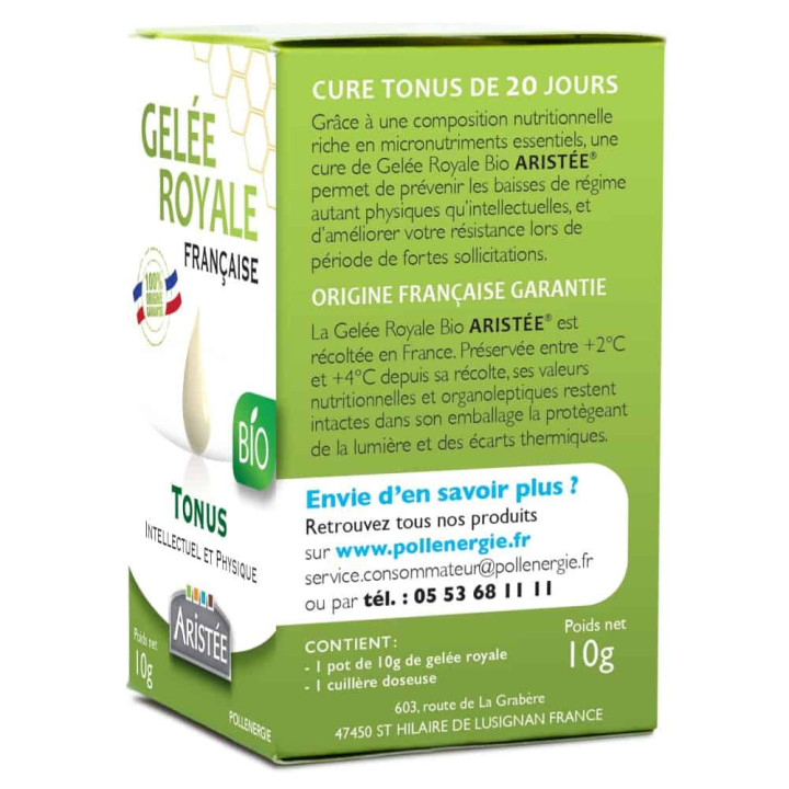 Gelée Royale française bio 100% fraîche - Combattre la fatigue et améliorer sa mémoire - Caviar de la ruche | Pollenergie.fr