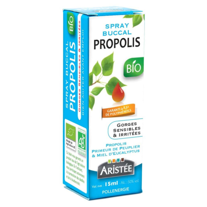 Spray à la Propolis bio de peuplier et Miel d'eucalyptus - Protéger la sphère ORL et soulager les maux de gorge | Pollenergie.fr