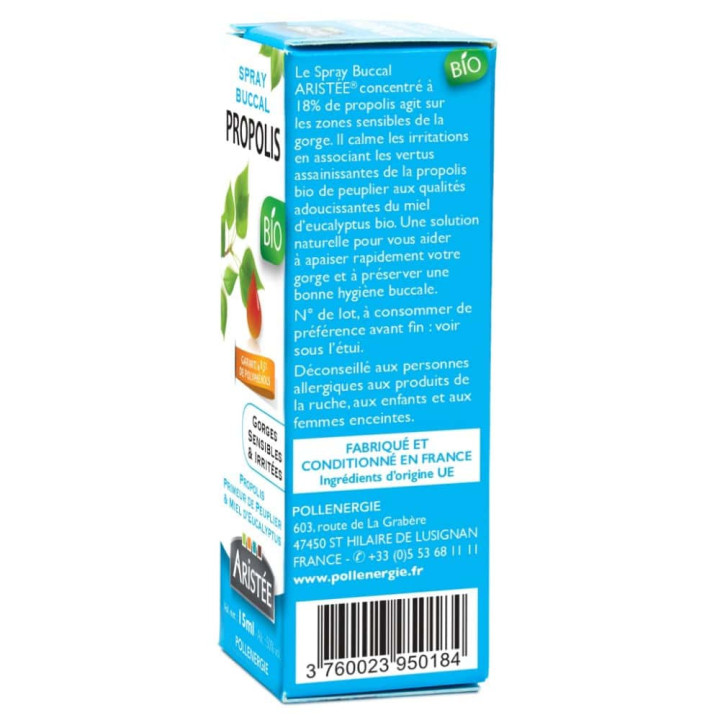 Spray à la Propolis bio de peuplier et Miel d'eucalyptus - Protéger la sphère ORL et soulager les maux de gorge | Pollenergie.fr