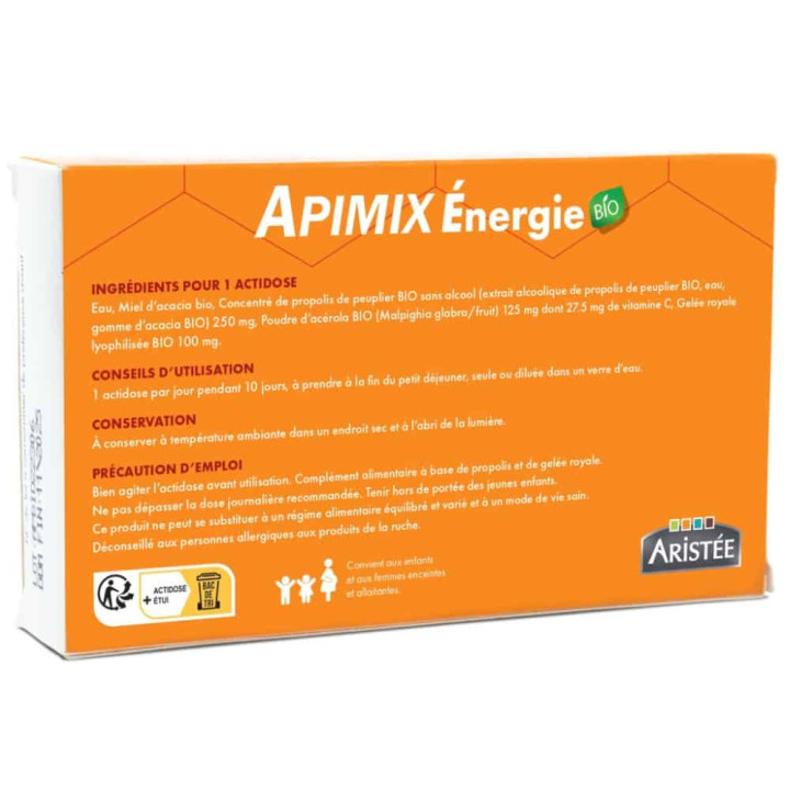 Cure flash de 10 jours pour retrouver la forme - Apimix Énergie bio à la Propolis, Gelée royale et Vitamine C | Pollenergie.fr