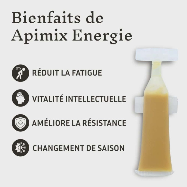 Cure flash de 10 jours pour retrouver la forme - Apimix Énergie bio à la Propolis, Gelée royale et Vitamine C | Pollenergie.fr
