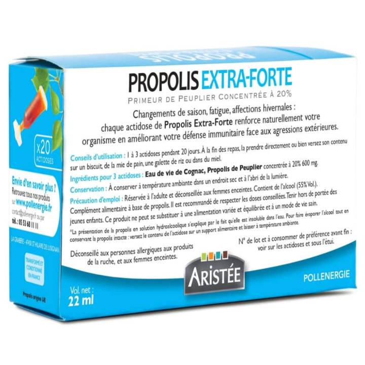 Unidoses de propolis extra forte de peuplier - Renforcer le système immunitaire et protéger la sphère ORL | Pollenergie.fr