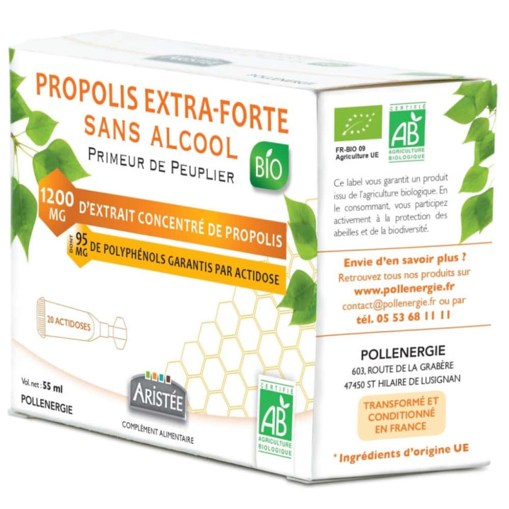 Propolis bio de peuplier sans alcool, bouclier naturel de la ruche - Défenses naturelles des enfants et adultes | Pollenergie.fr