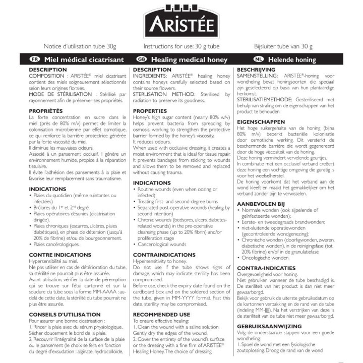 Miel médical Cicatrisant antibactérien stérilisé - Plaies aiguës et chroniques, brûlures, gerçures et crevasses | Pollenergie.fr