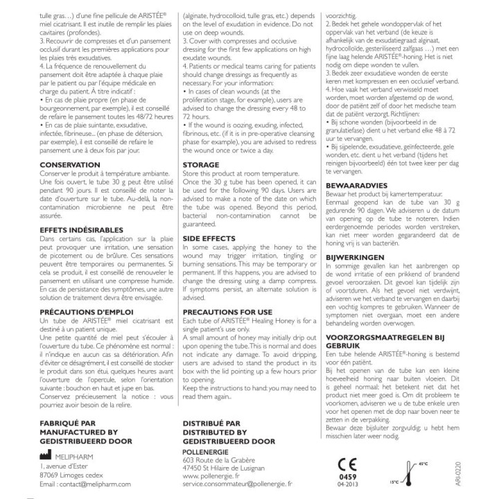 Miel médical Cicatrisant antibactérien stérilisé - Plaies aiguës et chroniques, brûlures, gerçures et crevasses | Pollenergie.fr