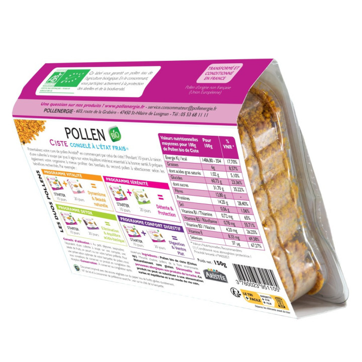 Pollen frais de ciste BIO, allié naturel des intestins et protection - Vitalité physique et intellectuelle | Pollenergie.fr
