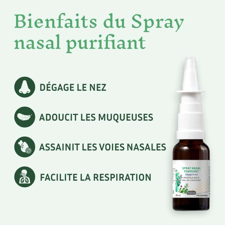 Spray nasal à la propolis : dégage et adoucit le nez, facilite la respiration - Dispositif médical dès 3 ans | Pollenergie.fr
