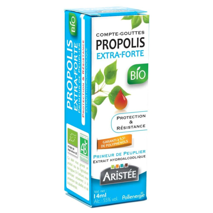 Propolis brune bio de Peuplier en compte-gouttes - Protection sphère ORL, combattre localement une infection | Pollenergie.fr