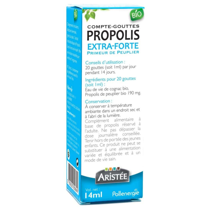 Propolis brune bio de Peuplier en compte-gouttes - Protection sphère ORL, combattre localement une infection | Pollenergie.fr