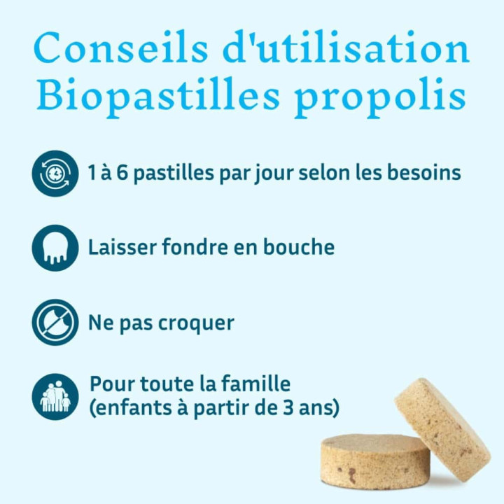 Pastilles propolis bio sans sucre ajouté  : stopper la toux et soulager le maux de gorge naturellement | Pollenergie.fr