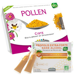 Pollen bio de Ciste et Propolis bio sans alcool - Renforcer son immunité et prévenir les infections virales | Pollenergie.fr