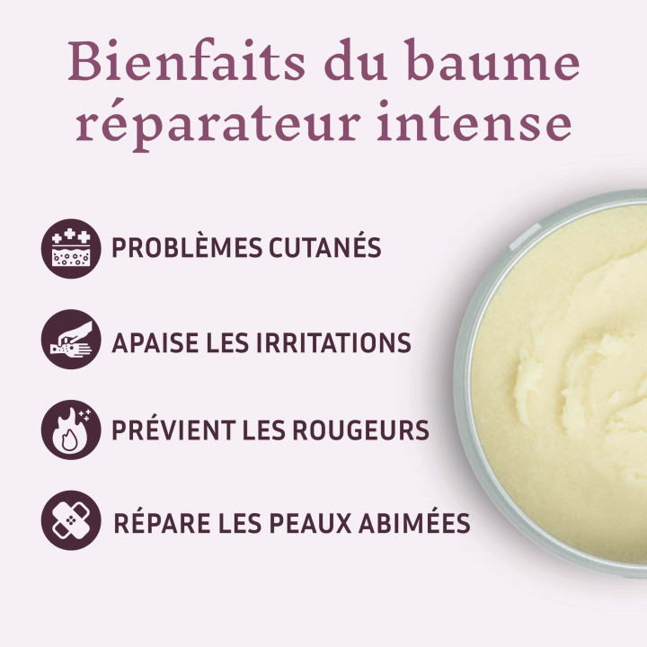 Baume réparateur intense BIO : réparer et soulager les peaux abimées - Miel, Propolis, Huile de prune & Plantes | Pollenergie.fr