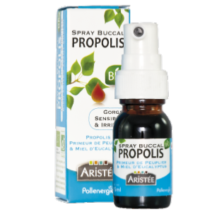 Spray  la propolis extra-forte de peuplier et miel d'eucalyptus BIO Ariste