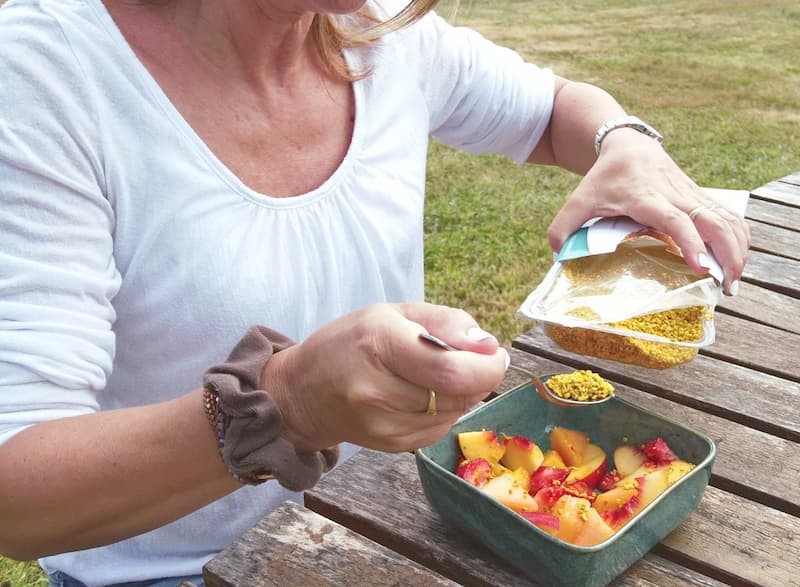 Action des fibres du pollen frais pour la digestion